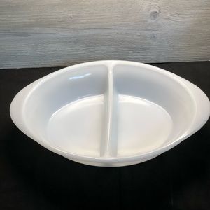 Vintage Oval Glasbake Divided Serving Dish
